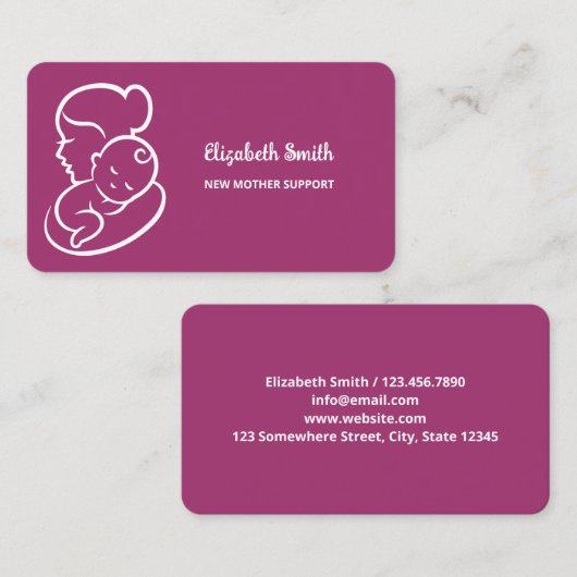 Carte De Visite Aide à l'allaitement et à la lactation (Devant / Derrière)