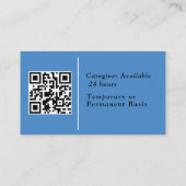 Carte De Visite Aide au soignant photo de l'adjoint QR Code (Dos)
