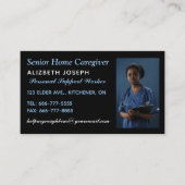 Carte De Visite Aide au soignant photo de l'adjoint QR Code (Devant)