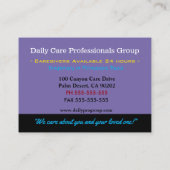 Carte De Visite Aide aux aidants naturels (Dos)