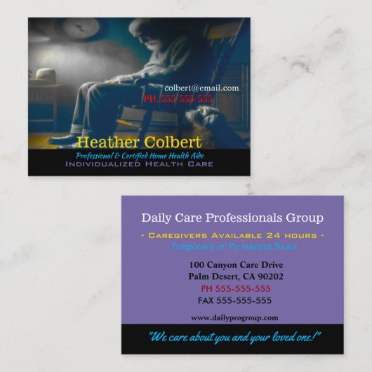 Carte De Visite Aide aux aidants naturels (Devant / Derrière)