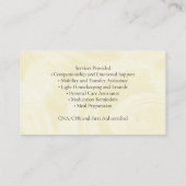Carte De Visite Aide aux aînés Services floraux (Dos)