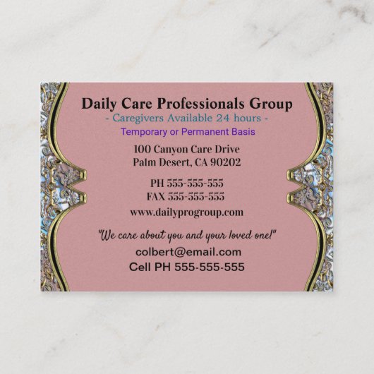 Carte De Visite Aide Carrie Birdy (Dos)