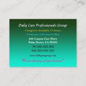 Carte De Visite Aide en Dandelion de confiance du professionnel (Dos)