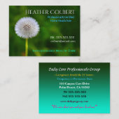 Carte De Visite Aide en Dandelion de confiance du professionnel (Devant / Derrière)