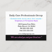 Carte De Visite Aide Floriale de carrière (Dos)