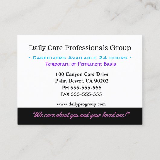 Carte De Visite Aide Floriale de carrière (Dos)