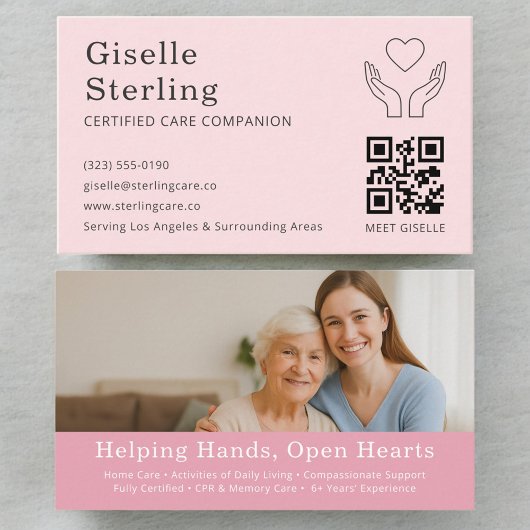 Carte De Visite Aide personnelle Certified Caregiver Aide QR Code