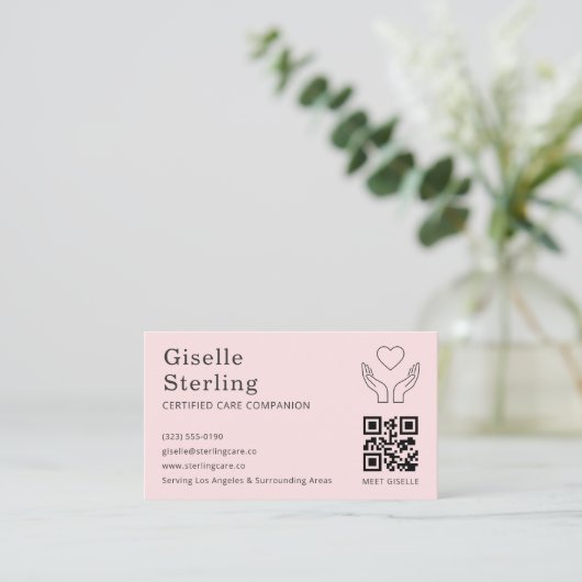 Carte De Visite Aide personnelle Certified Caregiver Aide QR Code  (Debout devant)