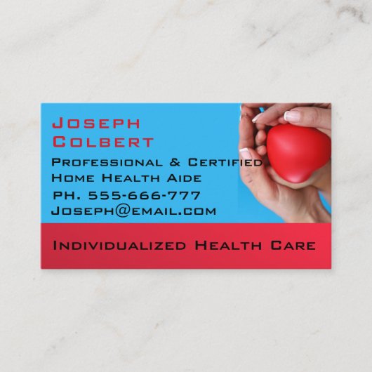 Carte De Visite Aide-soignant Confort Beau professionnel (Devant)