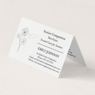 Carte De Visite Aide-Soignant(e) Compagnon(ne) Senior Tournesol No