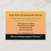 Carte De Visite Aide-soignant ici pour aider la compassion digne d (Dos)