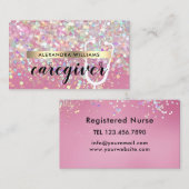 Carte De Visite Aide-soignant Médicale Rose moderne Parties scinti (Devant / Derrière)