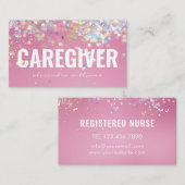 Carte De Visite Aide-soignant Médicale Rose moderne Parties scinti (Devant / Derrière)