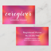 Carte De Visite Aide-soignant Rose moderne Or Médicale rose violet (Devant / Derrière)