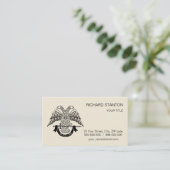 Carte De Visite Aigle à deux têtes comme symbole maçonnique (Debout devant)