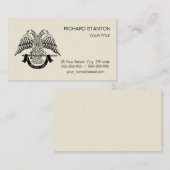 Carte De Visite Aigle à deux têtes comme symbole maçonnique (Devant / Derrière)