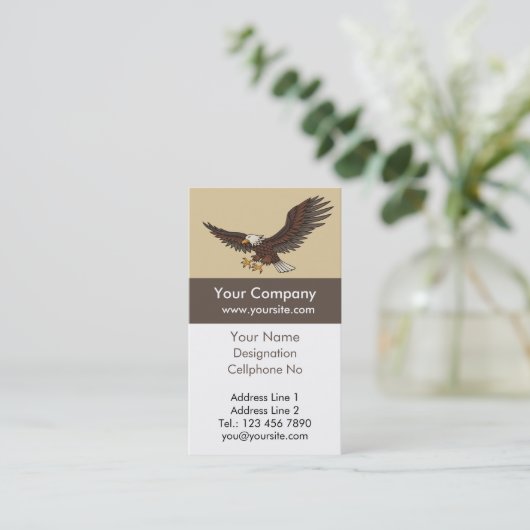 Carte De Visite Aigle Attaquant verticalement (Debout devant)