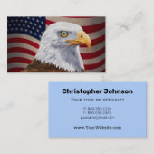 Carte De Visite Aigle et drapeau américains (Devant / Derrière)