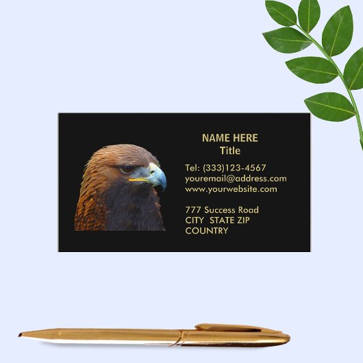 Carte De Visite Aigle Royal sur Fond Noir