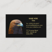 Carte De Visite Aigle Royal sur Fond Noir (Devant)