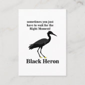 Carte De Visite Aigrette Héron Noir Oiseaux Faune (Devant)