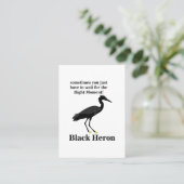 Carte De Visite Aigrette Héron Noir Oiseaux Faune (Debout devant)
