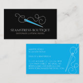 Carte De Visite Aiguille d'altérations de bord bleu noir (Devant / Derrière)