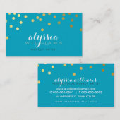 Carte De Visite Aiguille en feuille d'or glamour confetti points t (Devant / Derrière)