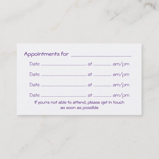 Carte De Visite Aiguille étoilée des bijoux (Dos)