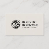 Carte De Visite Aiguilles d'acupuncture, Yin Yang et Feuille (Devant)