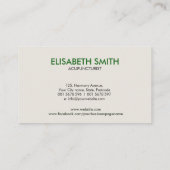 Carte De Visite Aiguilles d'acupuncture, Yin Yang, Herbes et Feuil (Dos)