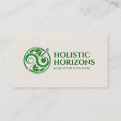 Carte De Visite Aiguilles d'acupuncture, Yin Yang, Herbes et Feuil (Devant)