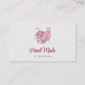 Carte De Visite Aiguilles de Tricot de coeur en fils mignons (Devant)