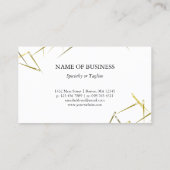 Carte De Visite Aiguilles d'or | Elégant concepteur de mode (Dos)