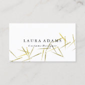 Carte De Visite Aiguilles dorées blanches | Elégant concepteur de (Devant)