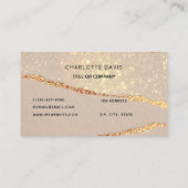 Carte De Visite Aiguilles en marbre beige initiales en marbre (Dos)