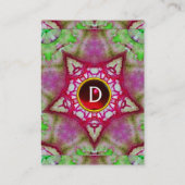 CARTE DE VISITE AILE ABSTRAITE, MONOGRAMME D'ÉTOILES ROUGES (Dos)