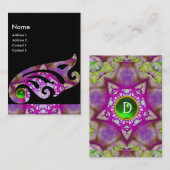 CARTE DE VISITE AILE DE BOUTEILLE ABSTRAITE, MONOGRAMME D'ÉTOILES (Devant / Derrière)