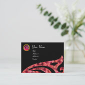 Carte De Visite AILÉ STYLÉE 2 MONOGRAMME, ROUGE RUBIS, rose fuchsi (Debout devant)