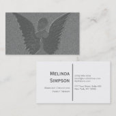 Carte De Visite Ailes argentées d'ange et ange (Devant / Derrière)