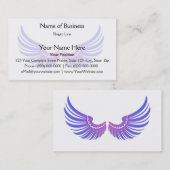 Carte De Visite Ailes bleues avec Embellissement Magenta (Devant / Derrière)