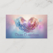 Carte De Visite Ailes d'ange embrassant doucement le coeur (Devant)