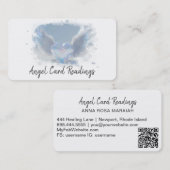 Carte De Visite *~* Ailes de l'angle du coeur opal AP78 BLEU DOUX  (Devant / Derrière)