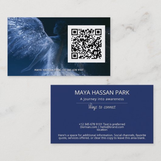 Carte De Visite Ailes de Starlight | Code QR de l'ange ailé (Devant / Derrière)