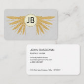 Carte De Visite Ailes d'or / Monogramme (Devant / Derrière)