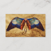 Carte De Visite AILES D'UN ROULEUR SUR UN MONogramme DE PARCHEMENT (Dos)