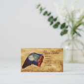 Carte De Visite AILES D'UN ROULEUR SUR UN MONogramme DE PARCHEMENT (Debout devant)