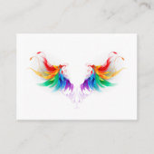 Carte De Visite Ailes fluffy arc-en-ciel (Devant)