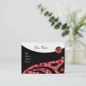 Carte De Visite AILIER STYLÉ 2 MONOGRAMME, ROUGE RUBIS, rose fuchs (Debout devant)